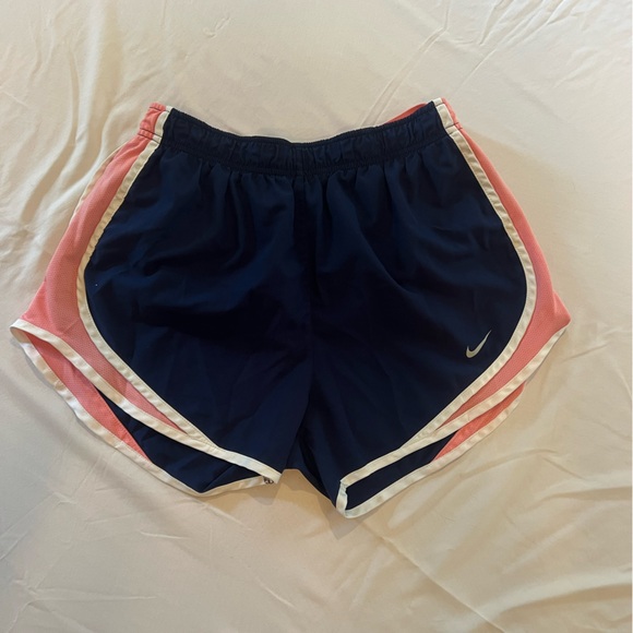 Nike Women's Dark Blue and Pink Athletic Shorts - Picture 1 of 1